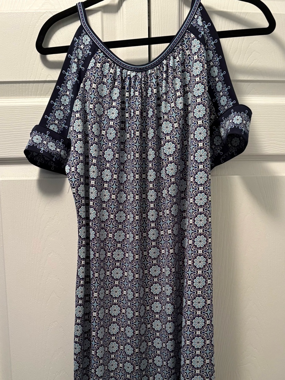 Max Studio Navy and Light Blue Asymmetrical Women’s Dress